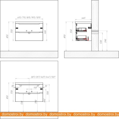 Тумба под умывальник BelBagno Etna-900-2C-SO-RG-P (rovere grigio) фотография