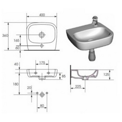 Умывальник Cersanit Facile 40 фотография
