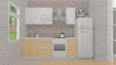 Кухня ВерсоМебель ВерсоЛайн 4-1.6 (белый 001/капучино 103) фотография