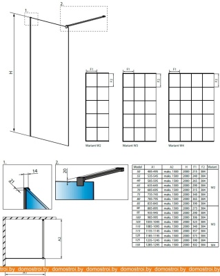Душевая стенка Radaway Modo New Black II Factory 75 фотография