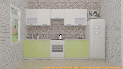 Кухня ВерсоМебель ЭкоЛайт-6 2.9 (белый/нежно-зеленый) фотография