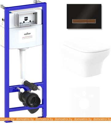 Унитаз Lavinia Boho Relfix Bristol Rimless 6 в 1 75110212 (черный стекло) фотография