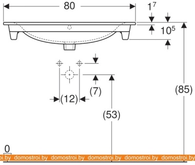 Умывальник Geberit Renova Plan 122280000 фотография