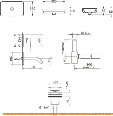 Умывальник Lavinia Boho Bathroom 21510027 (раковина, Смеситель, Сифон, клапан) фотография