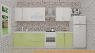 Кухня ВерсоМебель ВерсоЛайн 8-2.4 (белый 001/нежно-зеленый 032) фотография