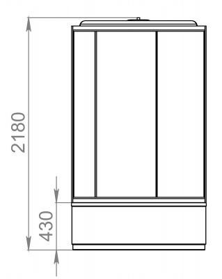 Душевая кабина Domani-Spa Simple high 90x90 (сатин матированное стекло / белые стенки) фотография