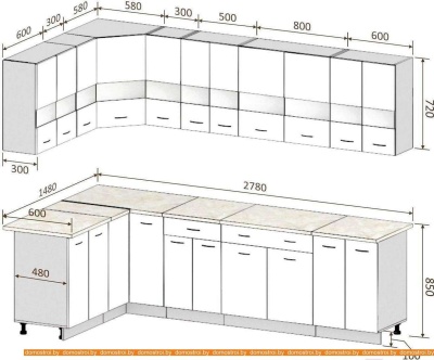 Кухня Кортекс-мебель Корнелия Экстра 1.5x2.8м (венге светлый/венге/королевский опал) фотография