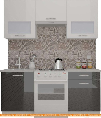 Кухня ВерсоМебель ЭкоЛайт-6 1.7 (белый/черный графит) фотография