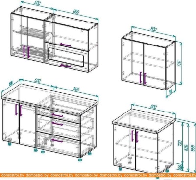 Кухня ВерсоМебель ВерсоЛайн 4-2.2 (белый 001/лайм 003) фотография