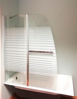 Шторка для ванной Coliseum SW-L1412 120x140 прозрачное стекло с рисунком фотография