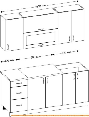 Кухня Senira Вяселка 3 1.8м 6д (белый кристальный/лайм) фотография