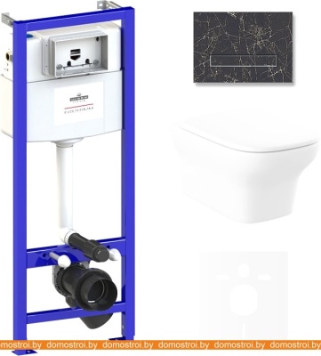 Унитаз Lavinia Boho Relfix Bristol Rimless 6 в 1 75110218 (greek black иск. камень) фотография