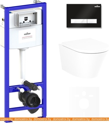 Унитаз Lavinia Boho Relfix Biore Rimless 6 в 1 75110174 (черный/белый пластик) фотография