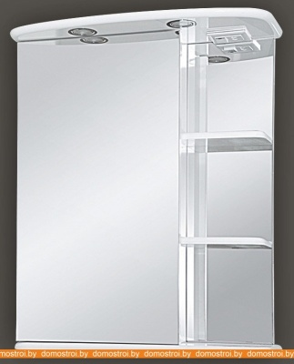 Зеркальный шкаф Misty Зеркальный Магнолия - 60 со светом правый фотография