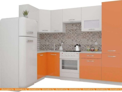 Кухня ВерсоМебель ЭкоЛайт-6 1.4x2.7 правая (белый/манго) фотография