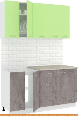 Кухня Кортекс-мебель Корнелия Лира 1.5м (зеленый/оникс/марсель) фотография