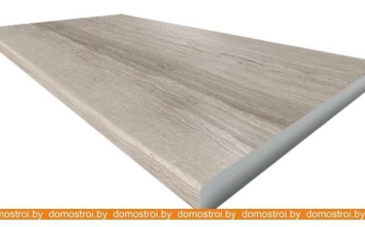 Кухня Интерлиния Мила Матте 1.5x1.4 А правая (слон кость-пепел-травертин серый) фотография