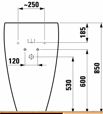 Умывальник Laufen ILBAGNOALESSI ONE 811971 52x53 фотография