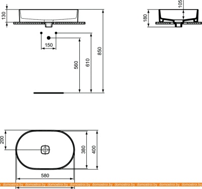 Умывальник Ideal Standard Strada II Oval Vesse 60 T298101 фотография
