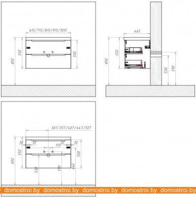 Тумба под умывальник BelBagno Etna-800-2C-SO-RG-P (rovere grigio) фотография