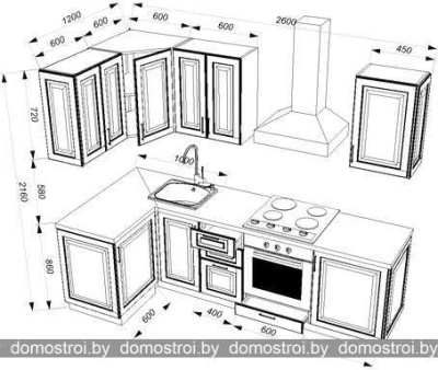 Кухня ЗОВ Памела угловая 2.6х1.2 м (античный белый) фотография