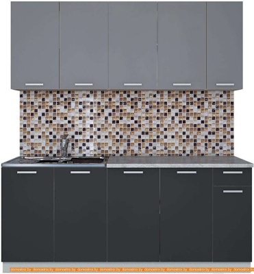 Кухня Интерлиния Мила Лайт 1.9 (серебро/антрацит) фотография