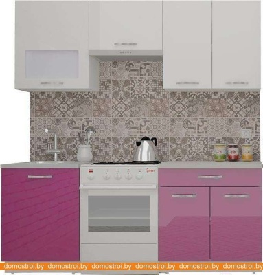 Кухня ВерсоМебель ЭкоЛайт-6 2.0 (белый/лиловый) фотография