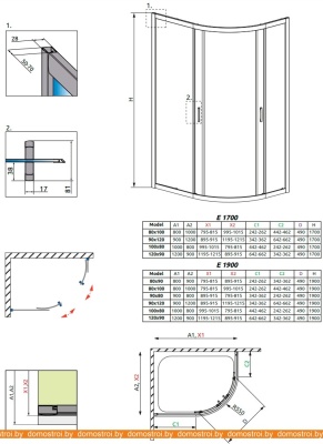 Душевой уголок Radaway Premium Plus E 1900 100x80 фотография