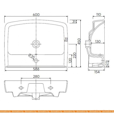 Умывальник Kolo Rekord K91962 60x45 фотография
