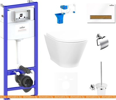 Унитаз Lavinia Boho Relfix Elegant Rimless 9 в 1 75110455 (белый/дерево пластик) фотография