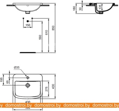 Умывальник Ideal Standard Tempo 50x43 T059201 фотография