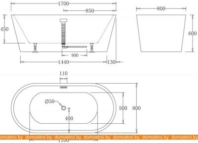 Ванны BelBagno BB71 170x80 Nero фотография