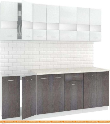 Кухня Кортекс-мебель Корнелия Экстра 2.1м (белый/береза/мадрид) фотография