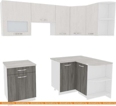 Кухня ВерсоМебель Эко-5 1.2x2.1 правая (северное дерево светлое/сев дерево темное) фотография