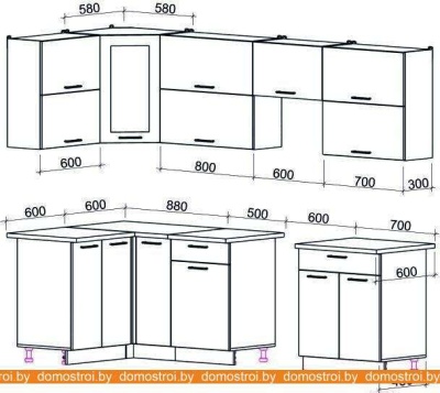 Кухня Интерлиния Мила Gloss 60-12x27 (яблоко/черный глянец) фотография