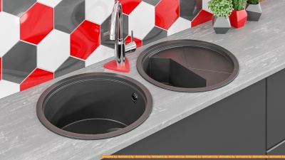 Кухонная мойка KitKraken Duo Stream (черный) фотография