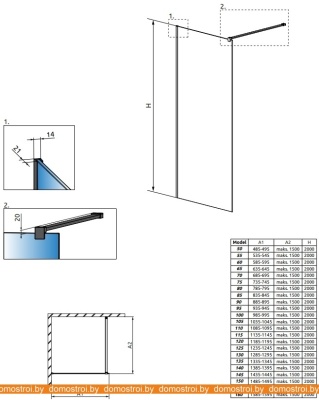 Душевая стенка Radaway Modo X Black II 70 фотография