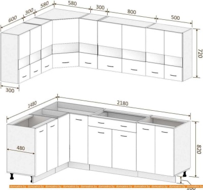 Кухня Кортекс-мебель Корнелия Экстра 1.5x2.2 без столешницы (белый/береза) фотография