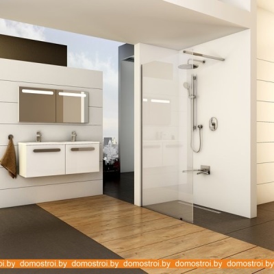 Душевой уголок Ravak Walk-In Wall 120 (серебристый/прозрачное) фотография