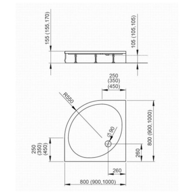 Акриловый поддон Radaway Patmos A90 90x90x15.5 фотография