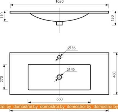 Умывальник Misty Qvatro 105 Р-Ква14105-01 фотография