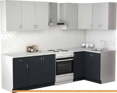 Кухня S-Company Клео лайт 1.2x2.2 правая (антрацит/стальной серый) фотография