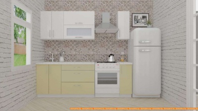 Кухня ВерсоМебель ВерсоЛайн 4-1.7 (белый 001/бежевый 002) фотография