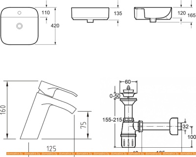Умывальник Lavinia Boho Bathroom 21510288 (раковина, Смеситель, Сифон) фотография