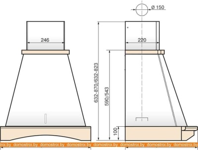 Вытяжка Elikor Ротонда 60П-1000-П3Д (бежевый/бук орех) фотография