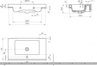 Умывальник Cersanit Grand 80 UM-GRA80/1-w фотография