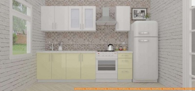 Кухня ВерсоМебель ВерсоЛайн 7-2.0 (белый 001/ваниль 102) фотография