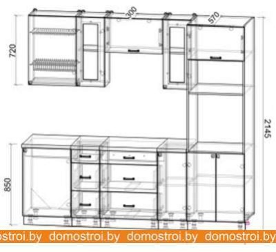 Кухня Интерлиния Мила Деко 2.3 (белый-луна-травертин серый) фотография