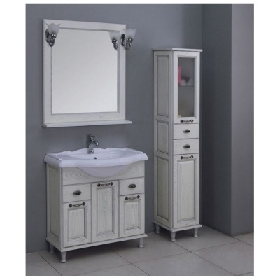 Тумба для умывальника Акватон Жерона 85 белое серебро фотография