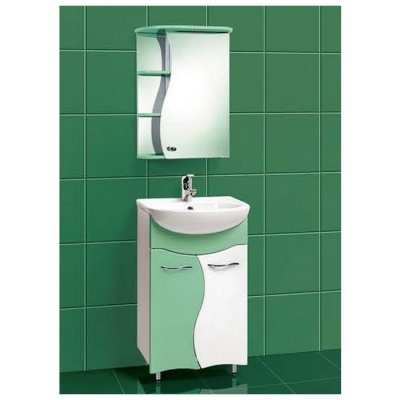 Зеркальный шкаф Акваль Милана 50 [AM.04.50.02.R] салатовый фотография